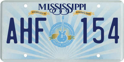 MS license plate AHF154