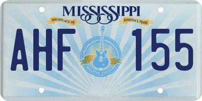 MS license plate AHF155