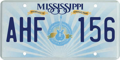 MS license plate AHF156