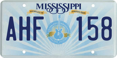 MS license plate AHF158