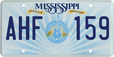 MS license plate AHF159