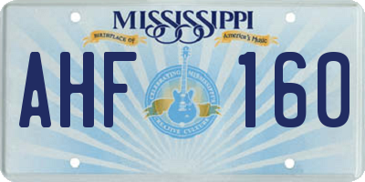 MS license plate AHF160