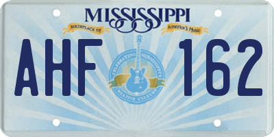 MS license plate AHF162