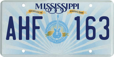MS license plate AHF163