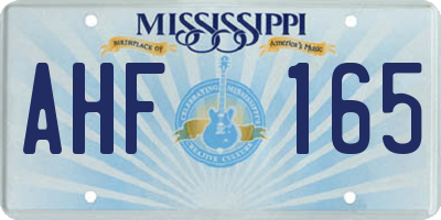 MS license plate AHF165
