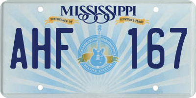 MS license plate AHF167