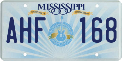 MS license plate AHF168