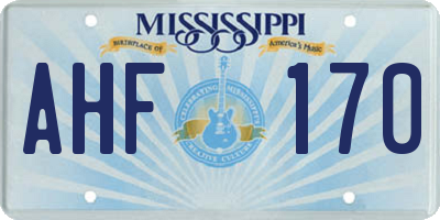 MS license plate AHF170