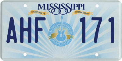 MS license plate AHF171
