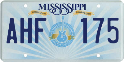 MS license plate AHF175
