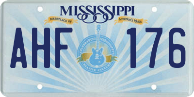 MS license plate AHF176