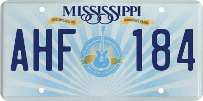 MS license plate AHF184