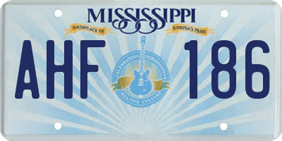 MS license plate AHF186