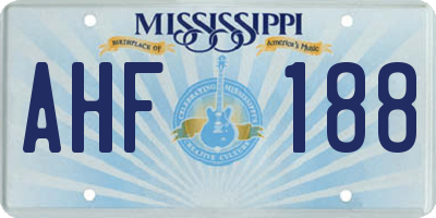 MS license plate AHF188