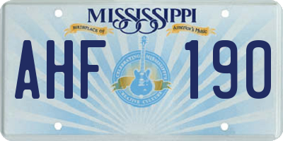 MS license plate AHF190