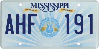 MS license plate AHF191