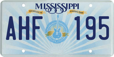 MS license plate AHF195
