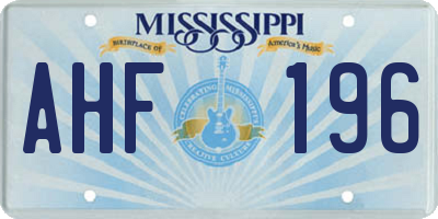 MS license plate AHF196