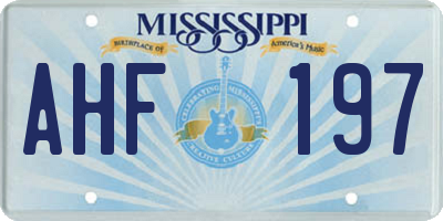 MS license plate AHF197