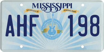 MS license plate AHF198