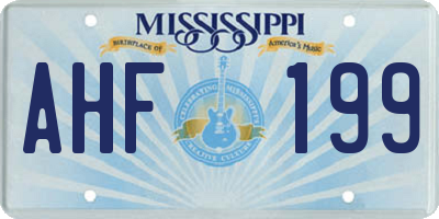MS license plate AHF199