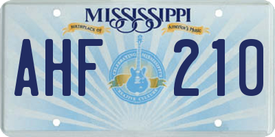 MS license plate AHF210