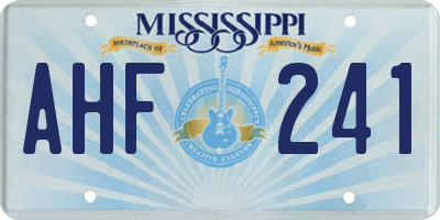 MS license plate AHF241