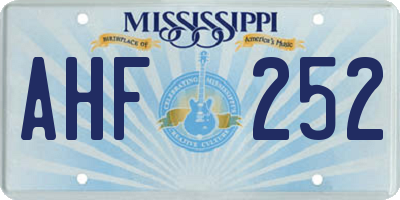 MS license plate AHF252
