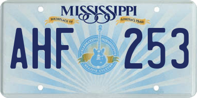 MS license plate AHF253