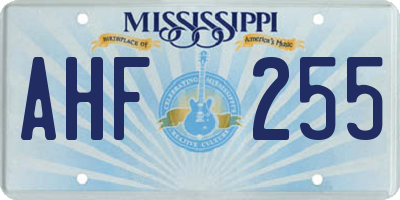 MS license plate AHF255