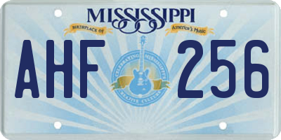 MS license plate AHF256