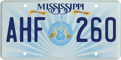 MS license plate AHF260