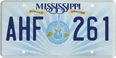 MS license plate AHF261