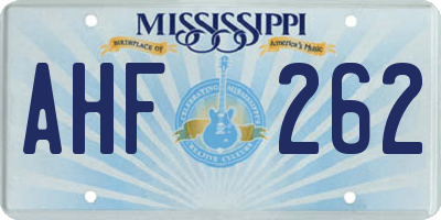 MS license plate AHF262