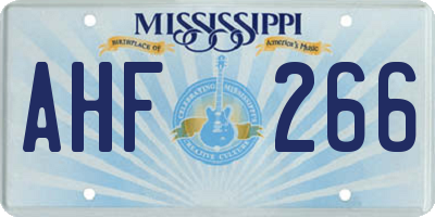 MS license plate AHF266