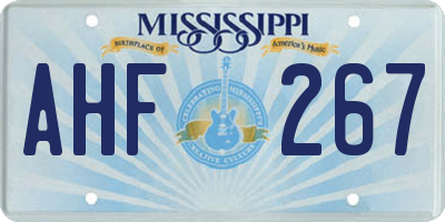 MS license plate AHF267
