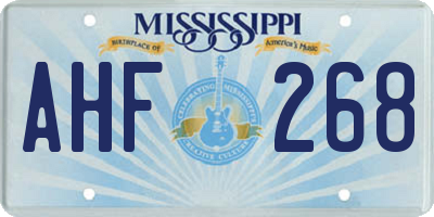 MS license plate AHF268