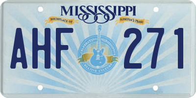 MS license plate AHF271