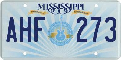 MS license plate AHF273
