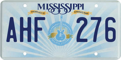 MS license plate AHF276
