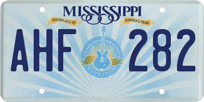 MS license plate AHF282
