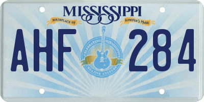 MS license plate AHF284