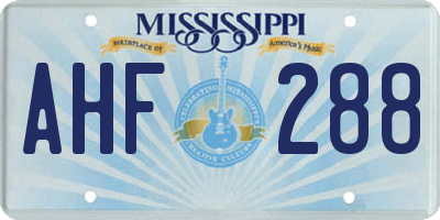 MS license plate AHF288