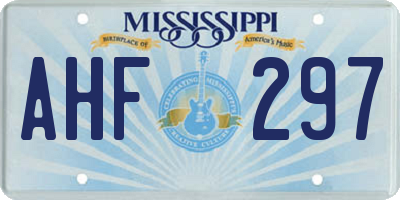 MS license plate AHF297