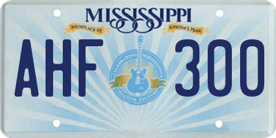 MS license plate AHF300