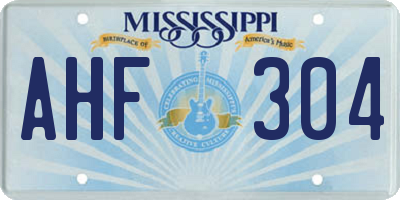 MS license plate AHF304