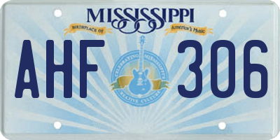 MS license plate AHF306