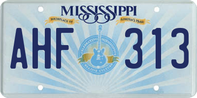 MS license plate AHF313