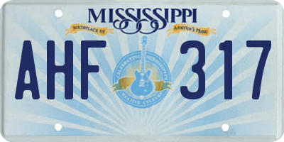 MS license plate AHF317