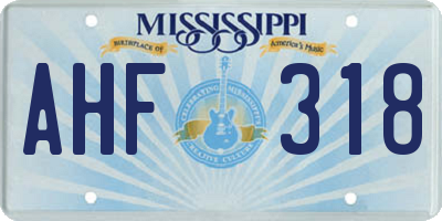 MS license plate AHF318